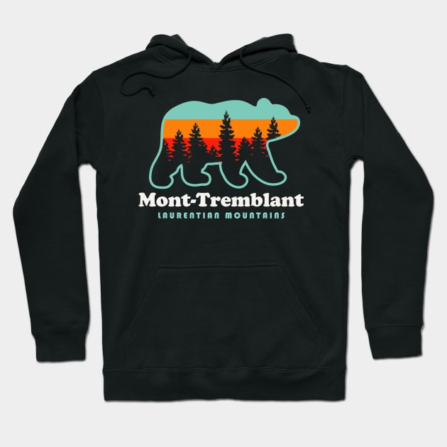 Mont Tremblant Laurentian Mountains Quebec Canada Bear Hoodie by PodDesignShop